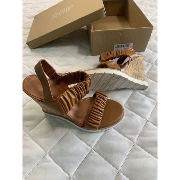 PiePieBuy 7 1/2Platform Wedge Sandals Open Toe Elastic Ankle Strap Dress Sandals - Picture 3 of 13